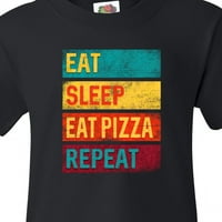 Мастически любител на пицата яжте сънна пица повтаряща се младежки тениска