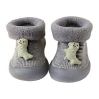 Difumos бебешки подли чехли първа проходилка чорапи гумени чорапи за чорапи спалня ежедневна чехла карикатура prewalker домашна обувка сиво 8c