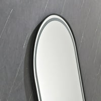 Офицер 39in. W 26in. H Голяма правоъгълна черна рамка LED огледало Анти-фаг за огледало за баня за баня за баня n n ..
