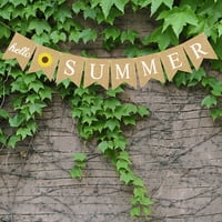 Garland Hello Summer Letters Garland Hawaii Party Bunting Banner Слънчогледово бельо Dovetail Shape Party Decoration