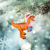 Heiheiup висулка декорация Динозавър висулка орнаменти Коледни коледен домашен декор задна гледка огледало люлеещо се животно
